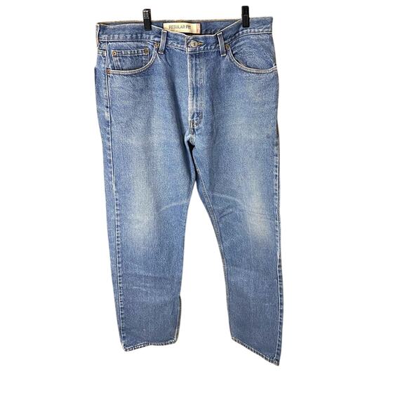 Levi's Relaxed Blue Jeans Timeless Style 505 regular fit 36x32 100% denim cotton - Picture 1 of 9